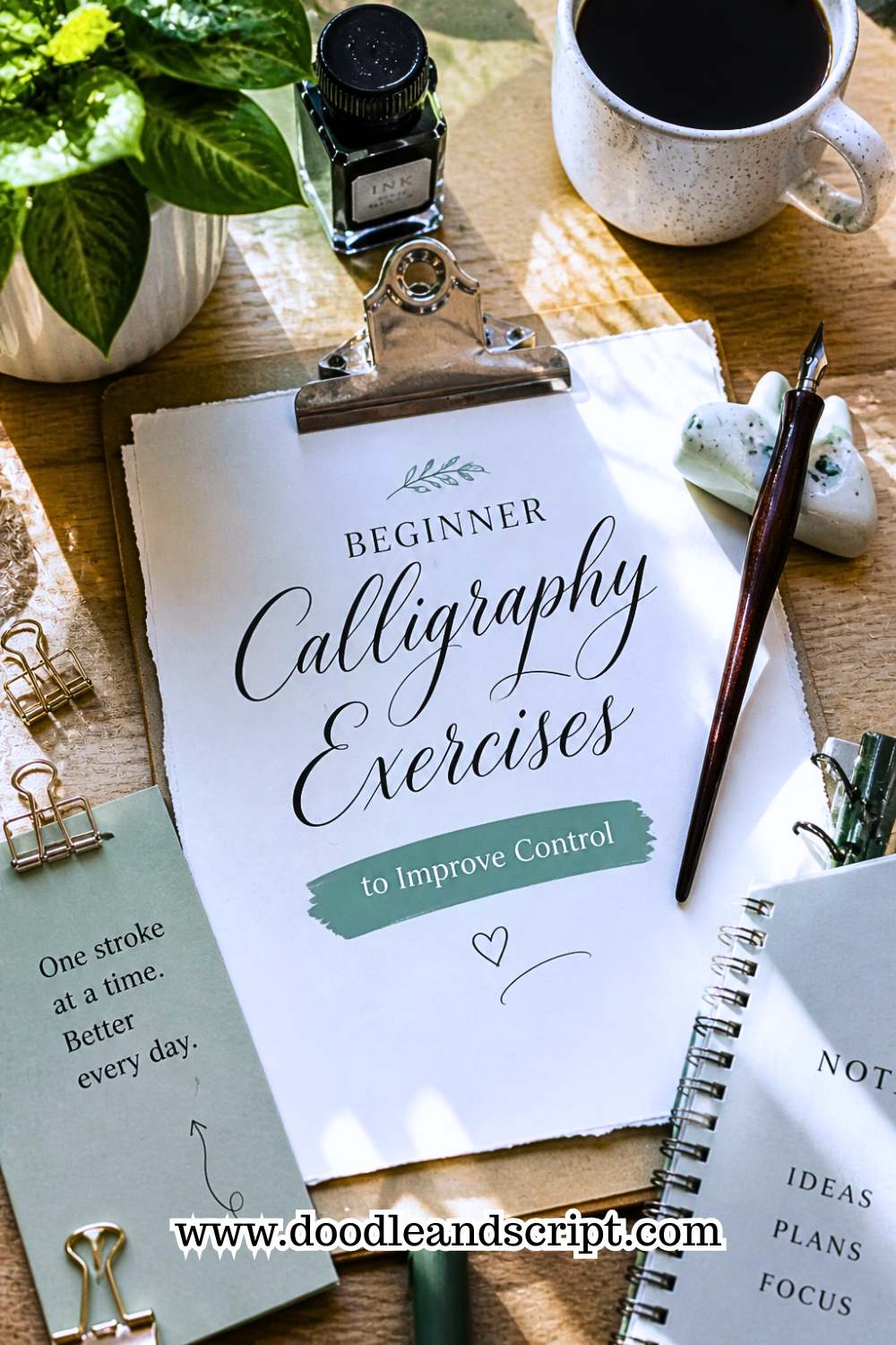 Beginner Calligraphy Exercises to Improve Control - Doodle and Script