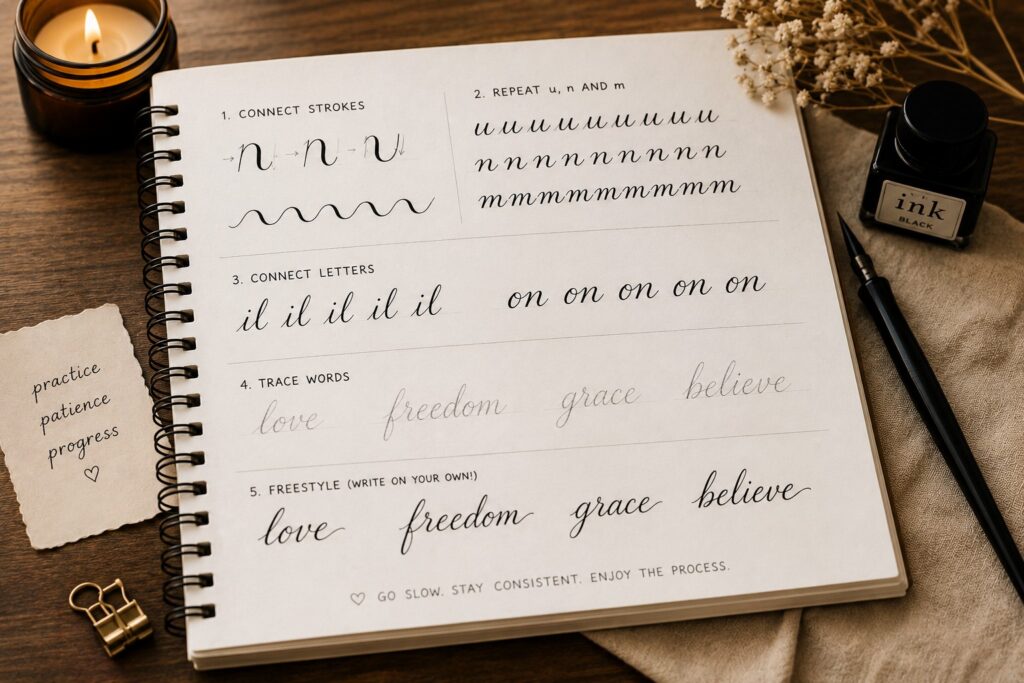 BEGINNER CALLIGRAPHY EXERCISES TO IMPROVE CONTROL