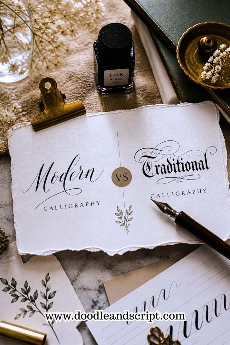 Modern Calligraphy vs Traditional Calligraphy (Explained)