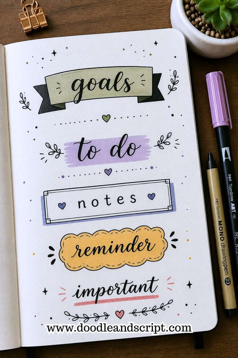 How to Make Beautiful Bullet Journal Headers in 13 Easy Steps