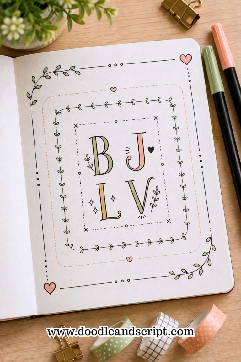 15 Easy Bullet Journal Doodle Borders Anyone Can Draw