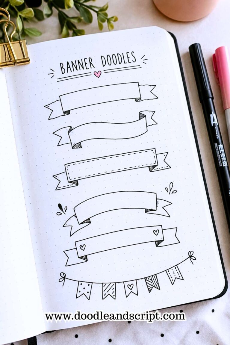 21 Cute Bullet Journal Banner Doodles Anyone Can Draw