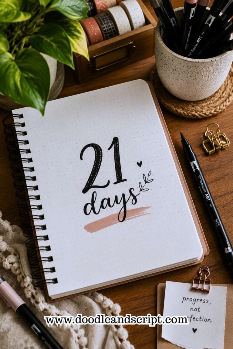 How to Practice Bullet Journal Lettering in 21 Days