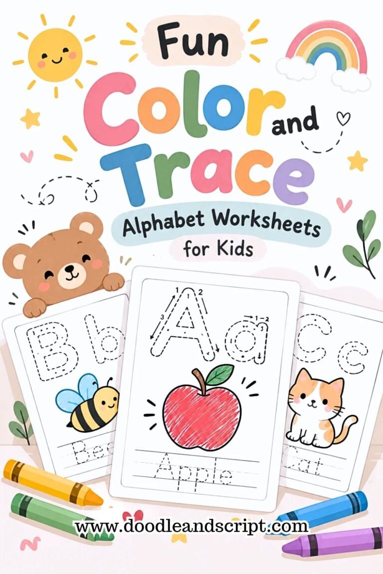 26 Fun Color and Trace Alphabet Worksheets for Kids