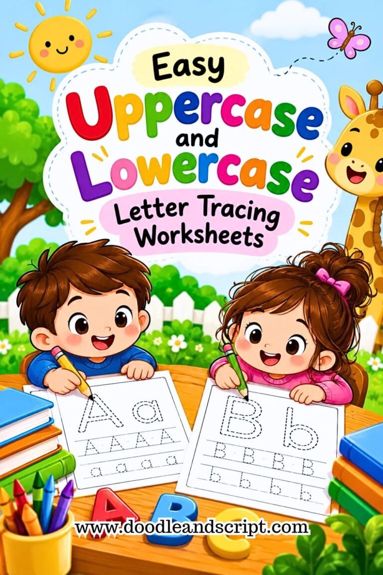 78 Easy Uppercase and Lowercase Letter Tracing Worksheets